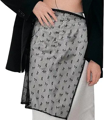 ANKOMINA Floral Lace Layered Skirt Cover Up Mesh Sheer Lace Up Apron Wrap Skirt for Women Girls J... | Amazon (US)