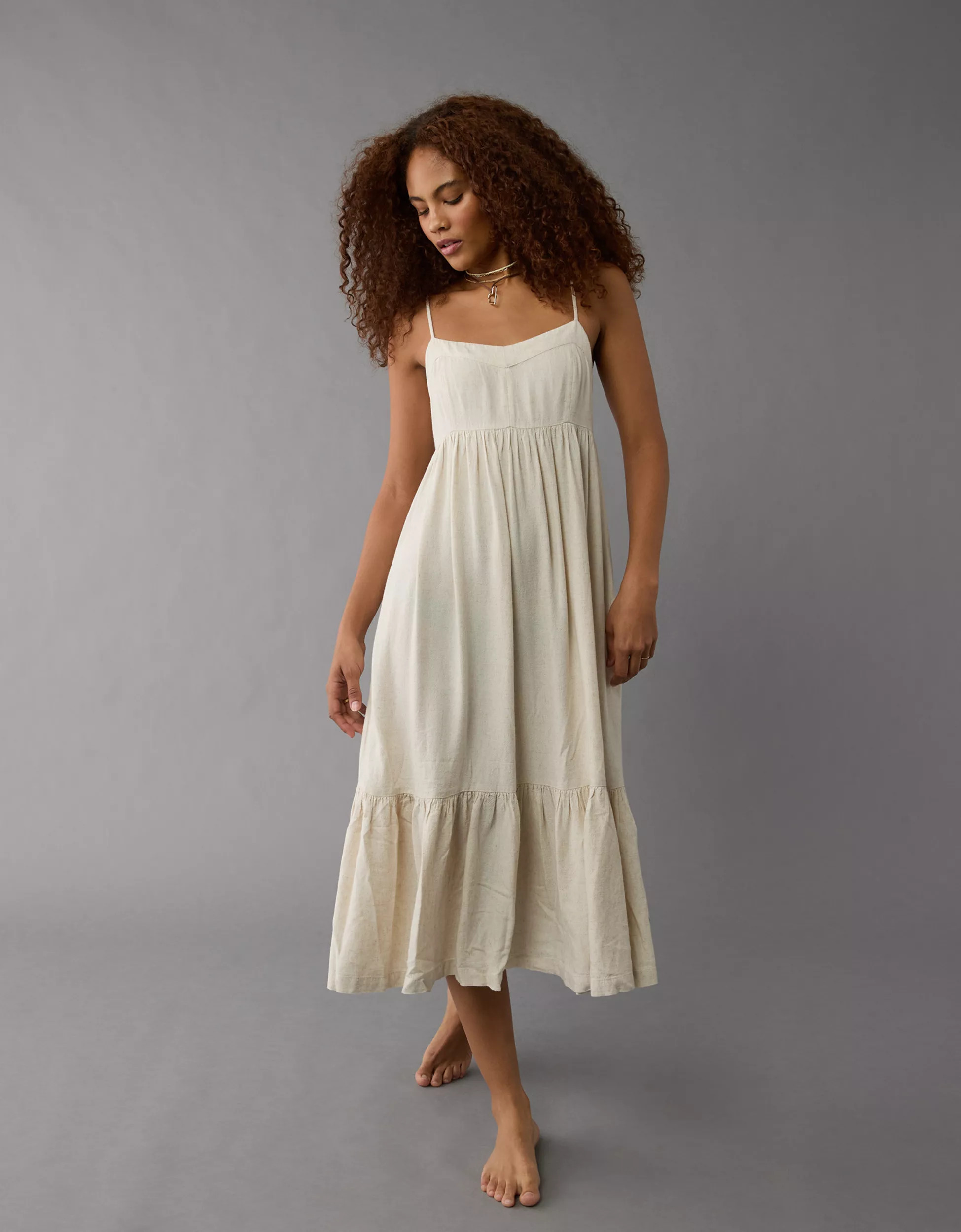 AE Sweetheart Babydoll Midi Dress | American Eagle Outfitters (US & CA)
