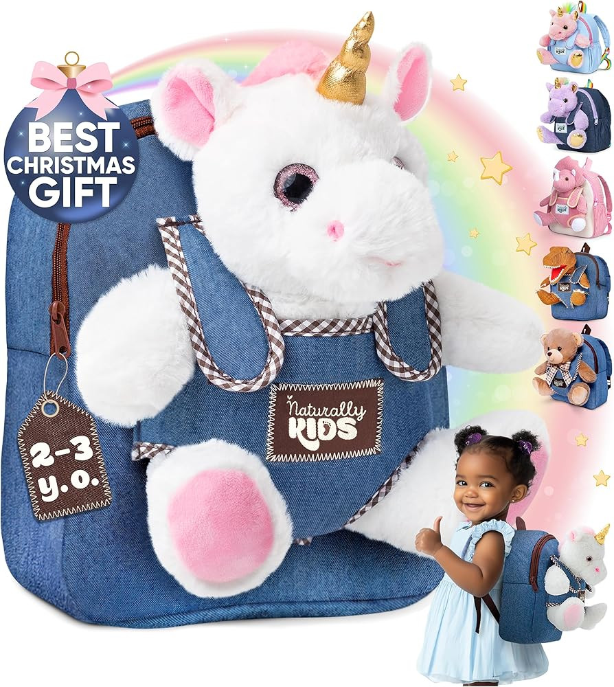 Naturally KIDS Unicorn Toys Gifts for 2 Year Old Girls, 3 Year Old Girl Gifts, 2 Year Old Girl Bi... | Amazon (US)