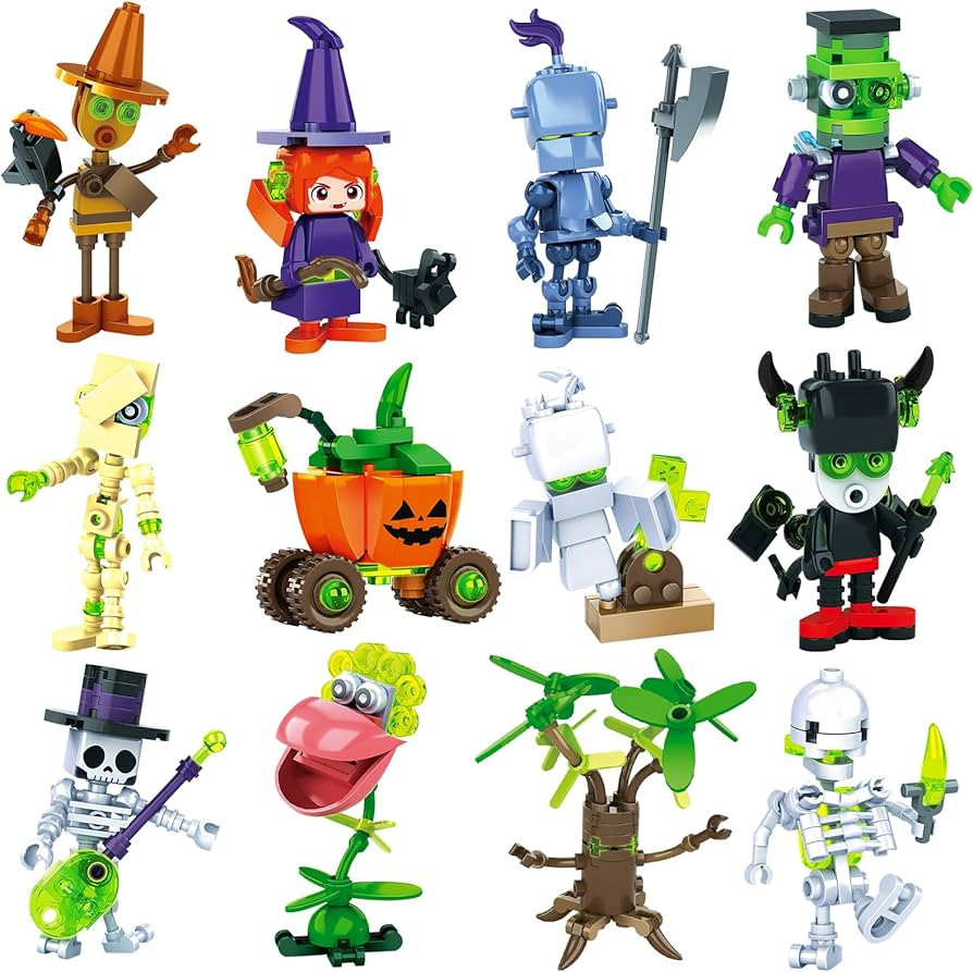 Halloween Building Blocks 12 Style Mini figures Particles Building Brick Toys for Party Favor Sta... | Amazon (US)