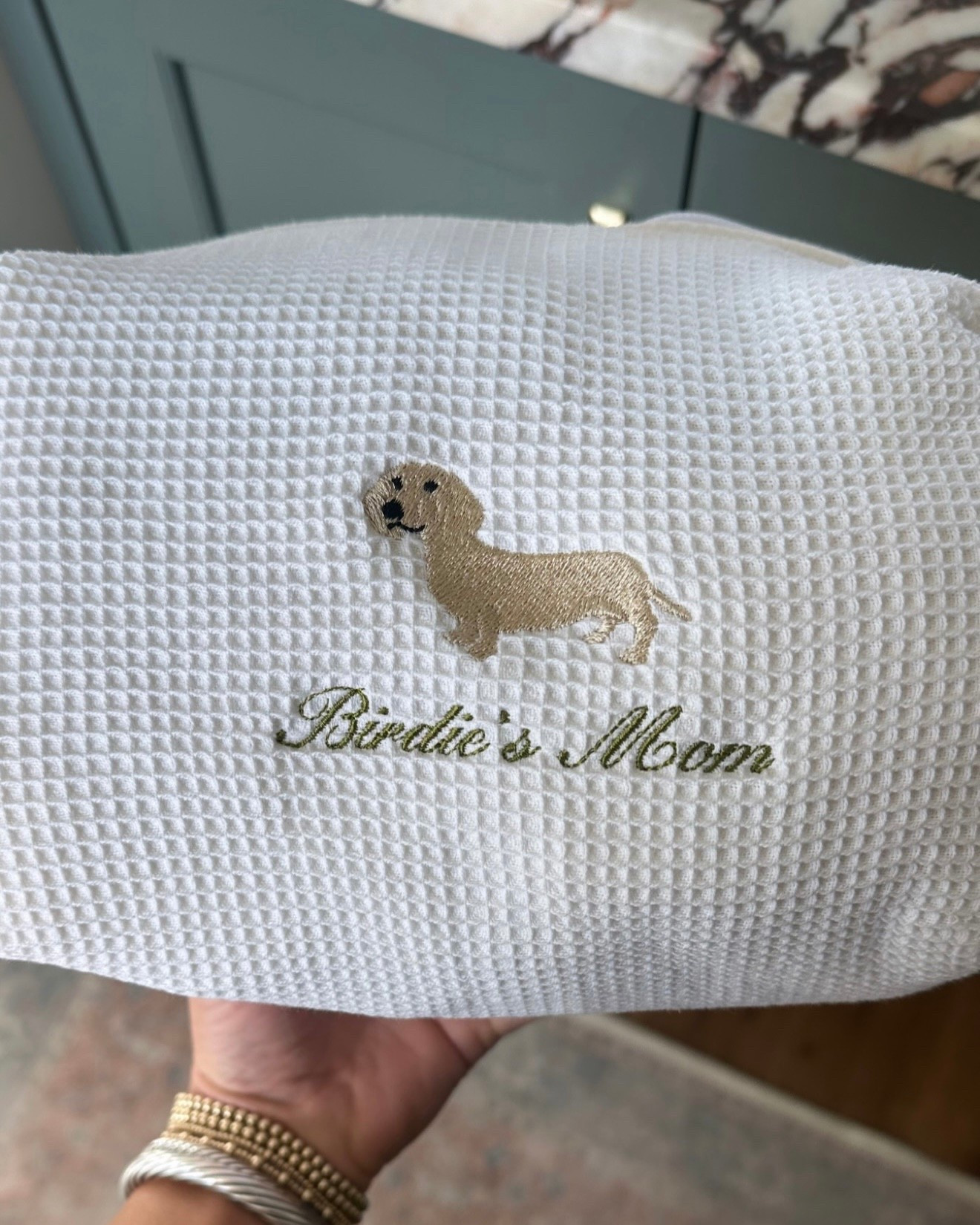 Cutest gift idea! Monogrammed / personalized embroidered waffle cosmetic and fill it with fun goodies!