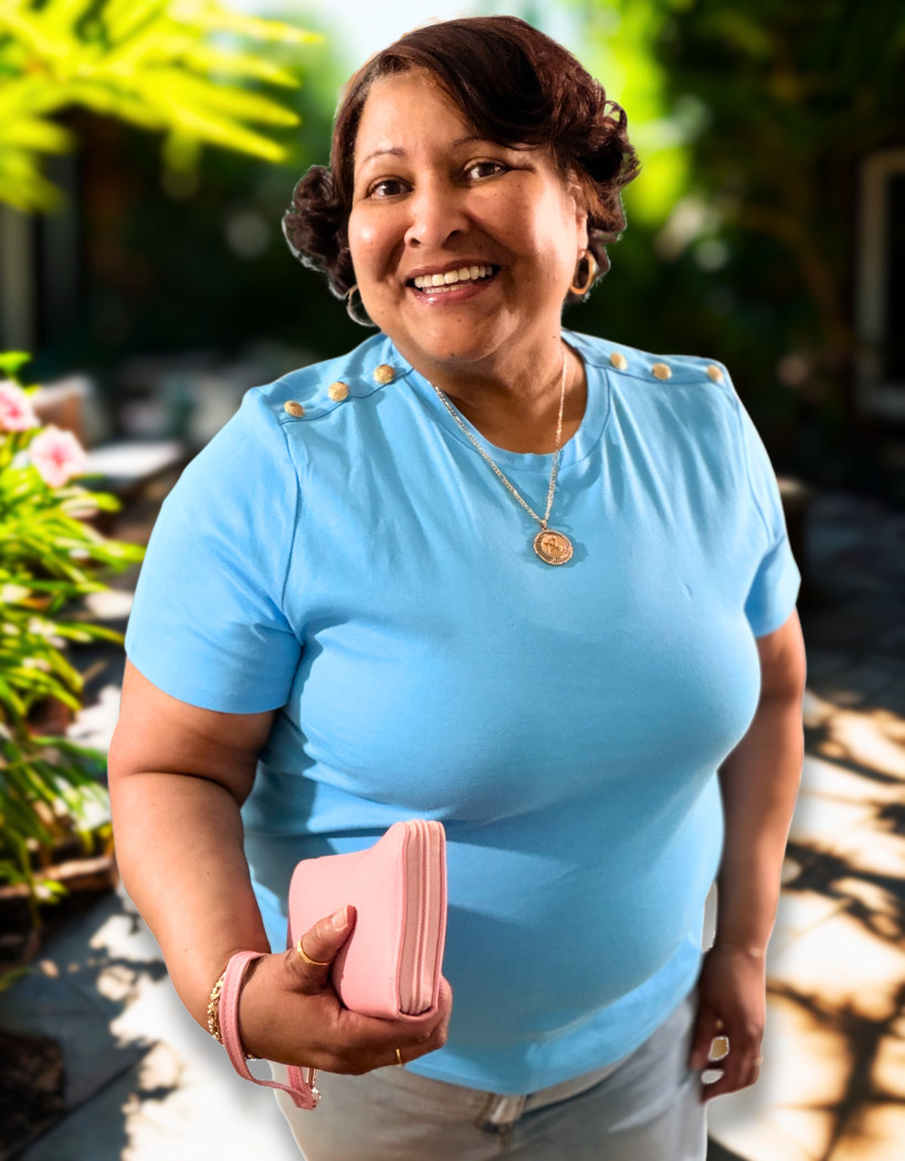 The baby blue color will brighten up any spring outfit!
I'm heading out with my wristlet in hand as usual.  
#plussizefashion 
 

#LTKdayinmylife #LTKSeasonal #LTKPlusSize