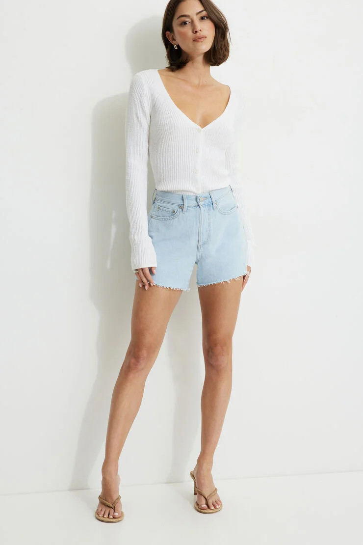 Miles Mid Rise Relaxed Denim Shorts | Dynamite Clothing