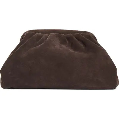 Reiss Large Mia Suede Frame Clutch in Chocolate at Nordstrom | Nordstrom