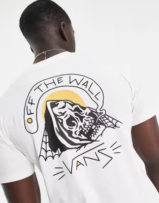 Vans Sketchy Web back print t-shirt in white | ASOS (Global)