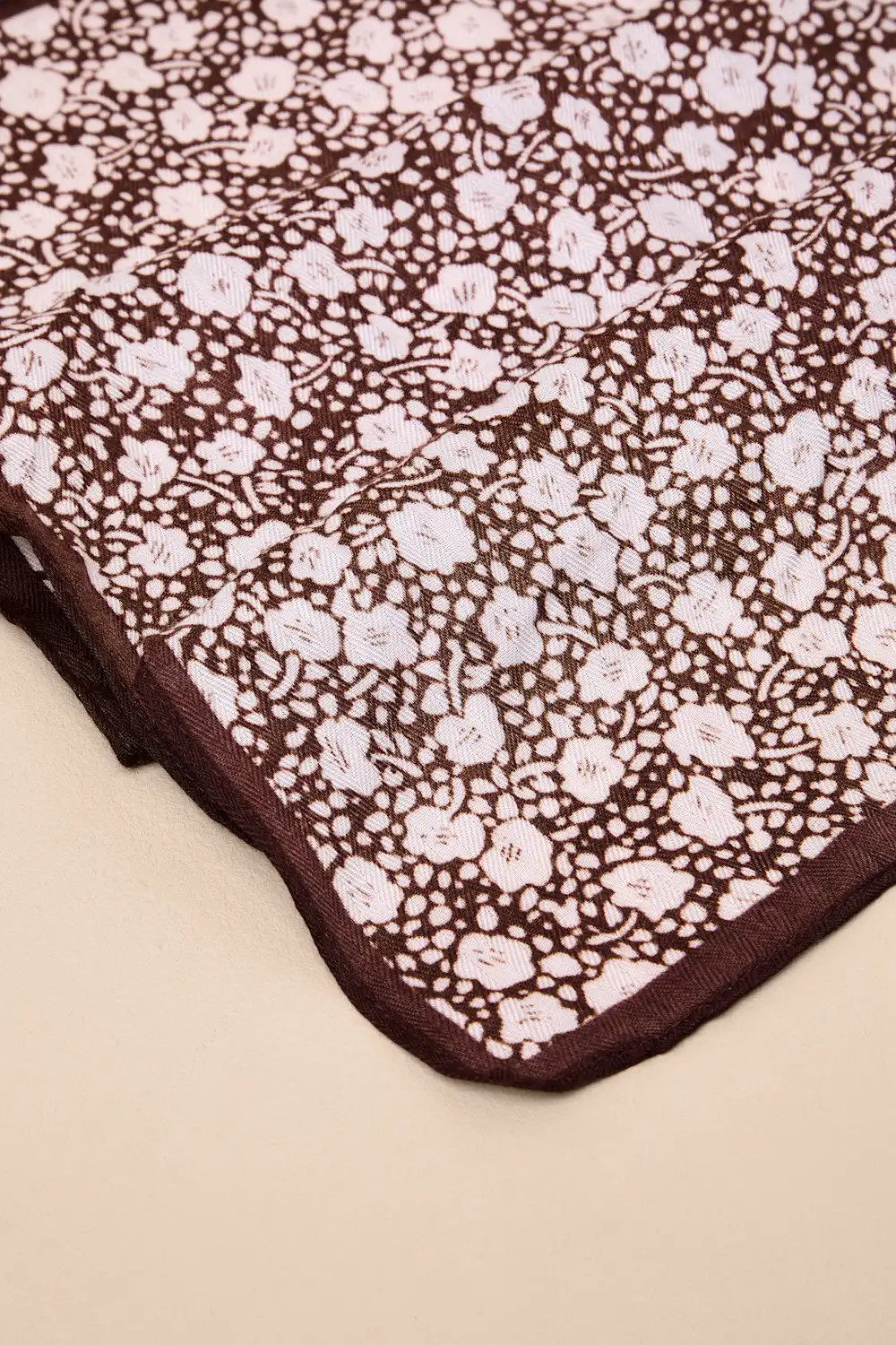 Winslie Dark Brown and Ivory Ditsy Floral Satin Scarf | Lulus