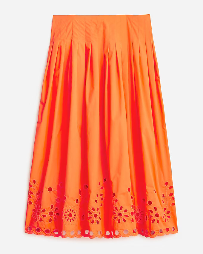 Eyelet-hem midi skirt | J. Crew US