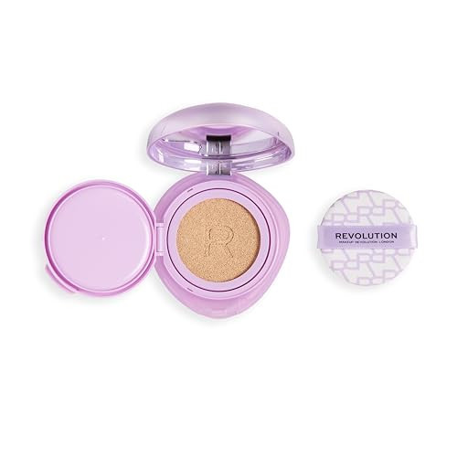 Revolution Superdewy Cushion Foundation with Peptides, Radiant Finish, Buildable Coverage, Hydrating for Mature Skin, Vegan & Cruelty-Free, Light Neutral Warm, 0.32 oz | Amazon (US)