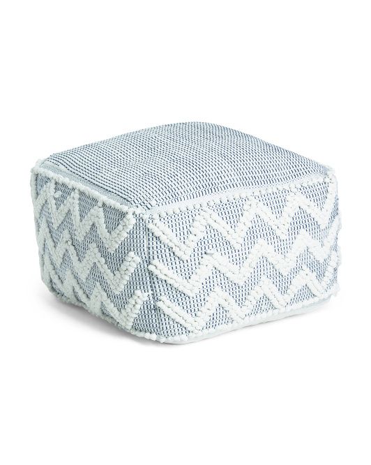 20x20 Indoor Outdoor Zig Zag Pouf | TJ Maxx