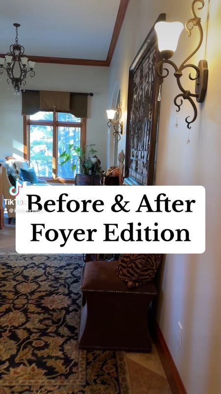 Entryway foyer update. Today o switched out a large piece from of art in a long narrow entryway. I replaced the art with three beautiful mirrors stacked side by side. The space looks so much wider and the mirrors reflect so much light! 
kimbentley, interior decor, living room, traditional home, entry decorr

#LTKover40 #LTKVideo #LTKhome