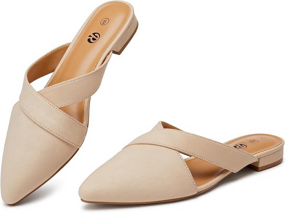 Rekayla Women's Mules Closed Pointed Toe Flats Backless Loafers Shoes for Women | Amazon (US)
