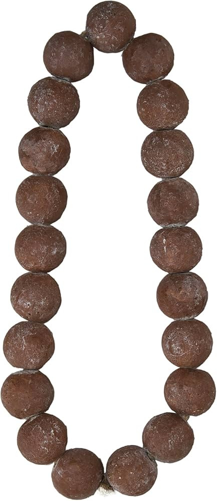 Creative Co-Op Cement Bead Garland, Brown | Amazon (US)