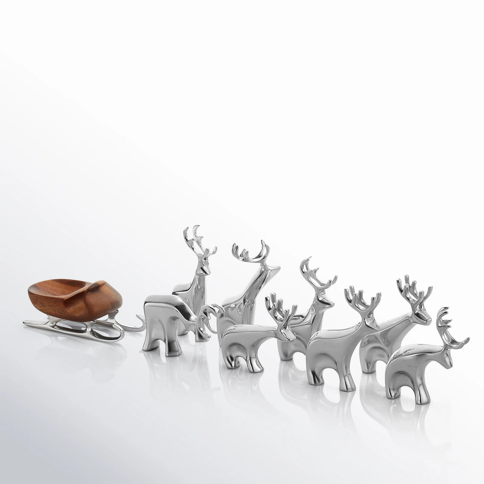 Nambe Mini Santa'S Reindeer 9 Pc Set | AllModern