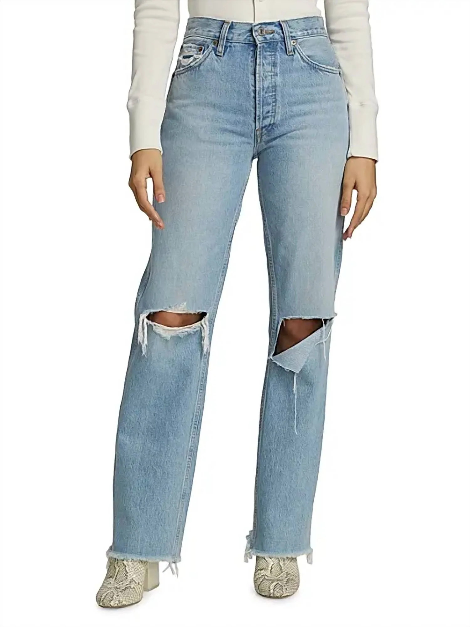 90S High-Rise Loose Straight Jeans In Breezy Indigo | Shop Simon