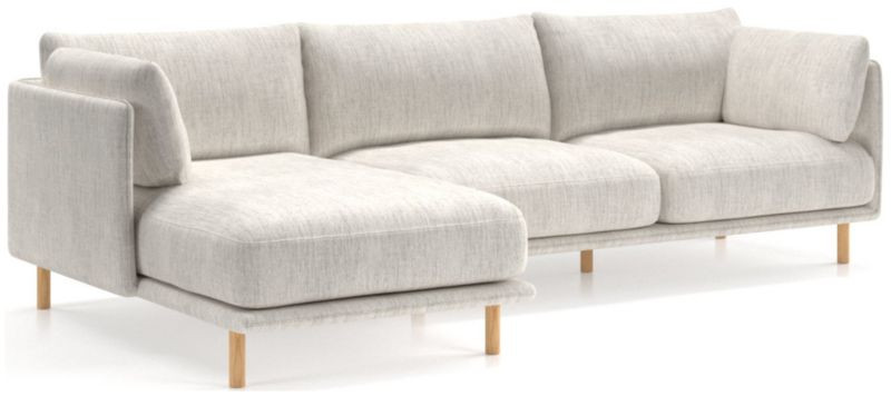 Wells 2-Piece Chaise Sectional Sofa with Natural Leg Finish + Reviews | Crate & Barrel | Crate & Barrel
