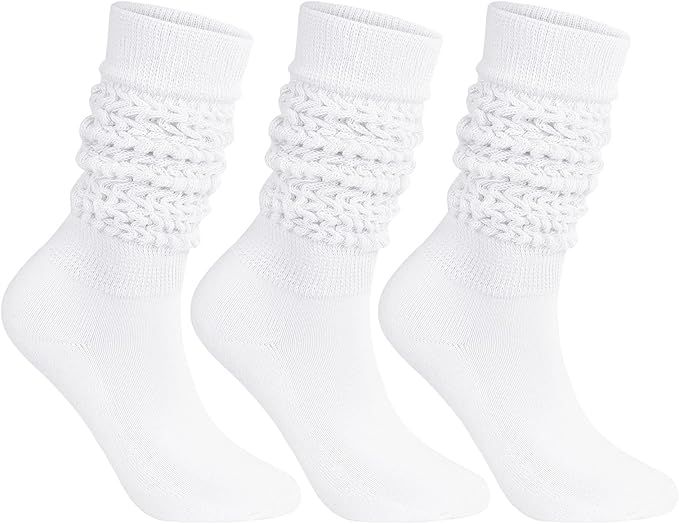 Winter Knee High Slouch Socks for Women Soft Extra Long Scrunch Sock Slouch Boot Socks Girls Stac... | Amazon (US)