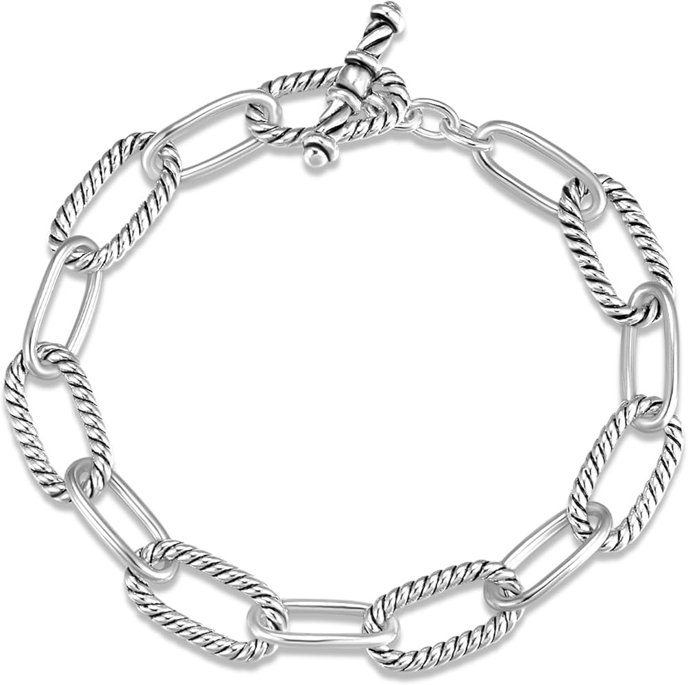 UNY JEWEL Twisted Cable Wire Link Chain Bracelet Two Tone Designer Brand Inspired Women Jewelry V... | Amazon (US)