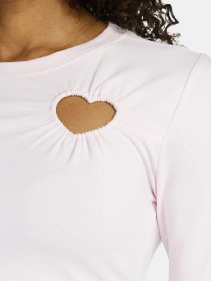 Madden NYC Women’s Heart Top with Long Sleeves, Sizes XXS-XXL | Walmart (US)