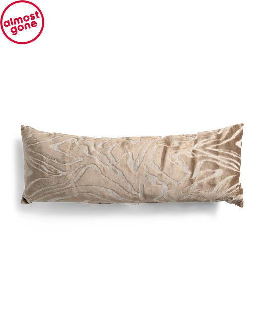 Made In Usa 14x36 Zuniga Abstract Cut Velvet Lumbar Pillow | TJ Maxx