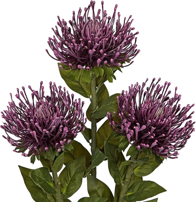 Hollyone 3Pcs Purple Artificial Mums for Outdoors Flowers Fake Mums Spider Mum Flower 28.3'' Long... | Amazon (US)