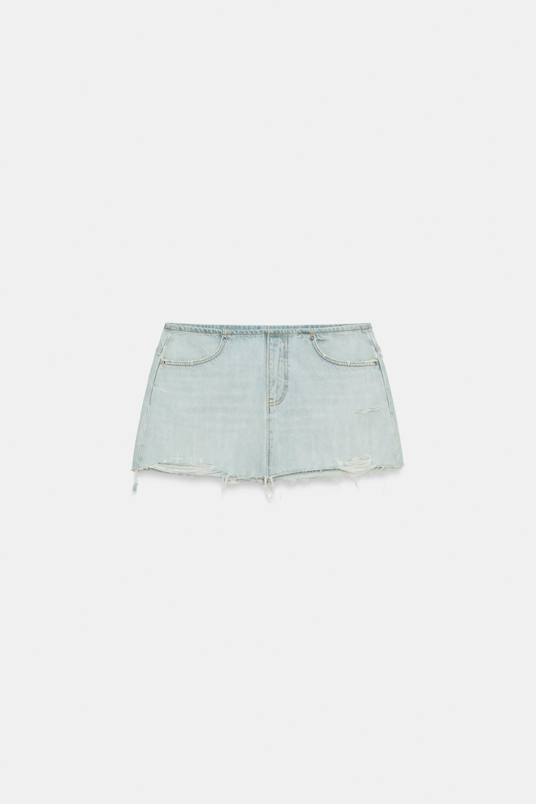 TRF RIPPED DENIM MINI SKIRT | Zara US
