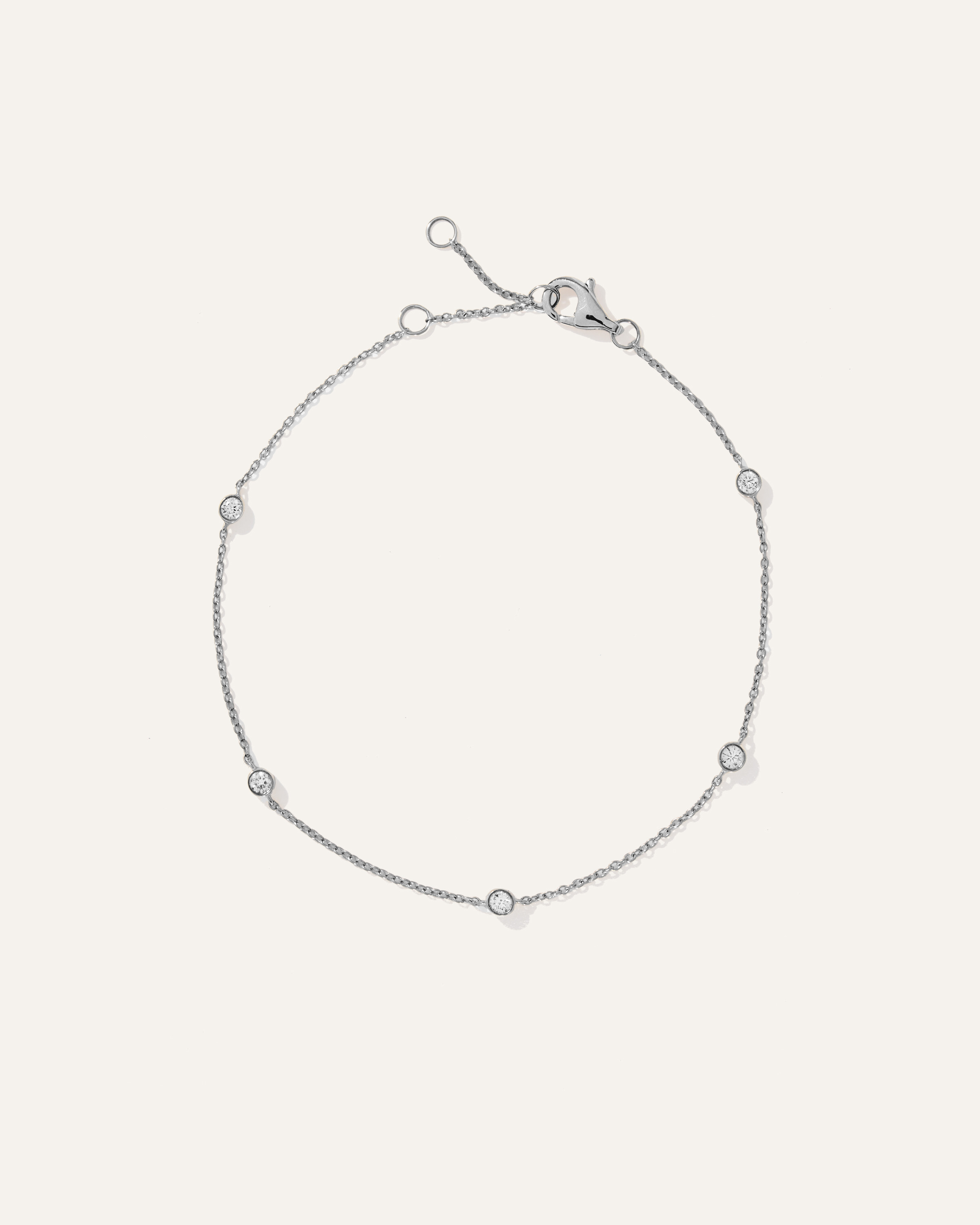 Quince | Women's 14K Gold Diamond Bezel Station Bracelet in Yellow Gold, Size 6""-7 | Quince