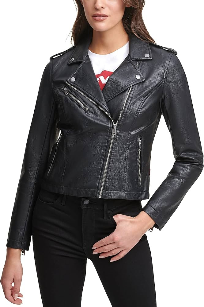 Levi's Women's Faux Leather Classic Asymmetrical Motorcycle Jacket (Standard & Plus Sizes) | Amazon (US)