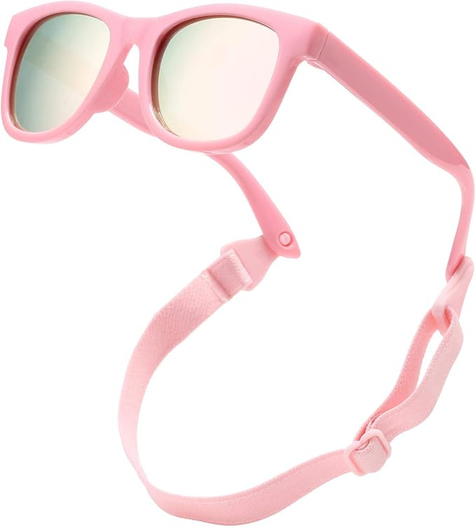 COASION Bendable Flexible Polarized Newborn Baby Sunglasses with Strap for Infant Boys Girls Age ... | Amazon (US)