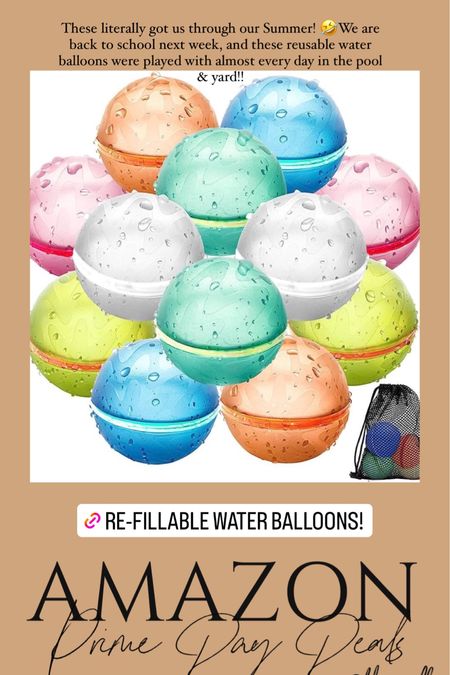 Refillable water balloons! Summer saver!! 🔵💦🟢💦🟣 my boys used these in the pool and yard almost everyday this Summer! ☀️

#LTKsalealert #LTKxPrimeDay #LTKFind