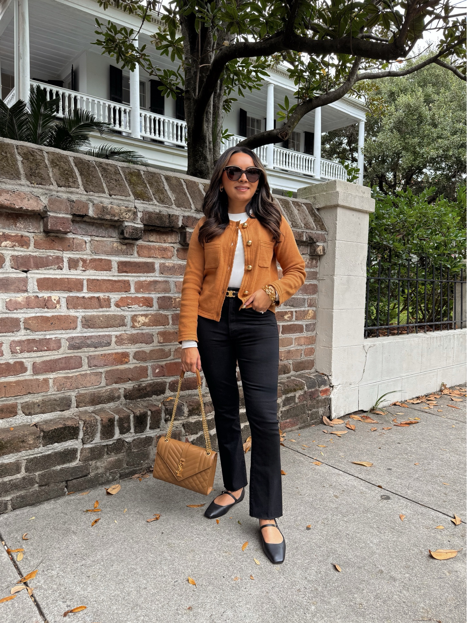  Brown gold button cardigan size xs TTS
White ribbed top size xs TTS 
Jeans size 26 TTS 
Flats size 5 TTS 

Fall outfit 
Fall style
Fall fashion 
Holiday outfit 

Honey sweet petite 


#LTKFindsUnder50 #LTKSaleAlert #LTKStyleTip