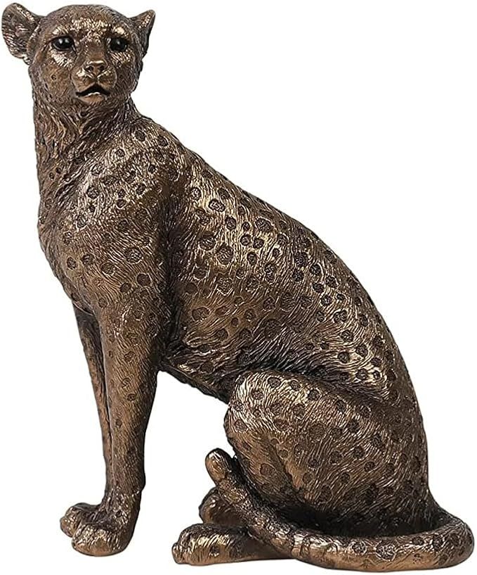 eLymwoo Ornament Leopard Model Resin Cheetah Statue Sculpture Bronze Color 6 10 inch Home and Off... | Amazon (US)