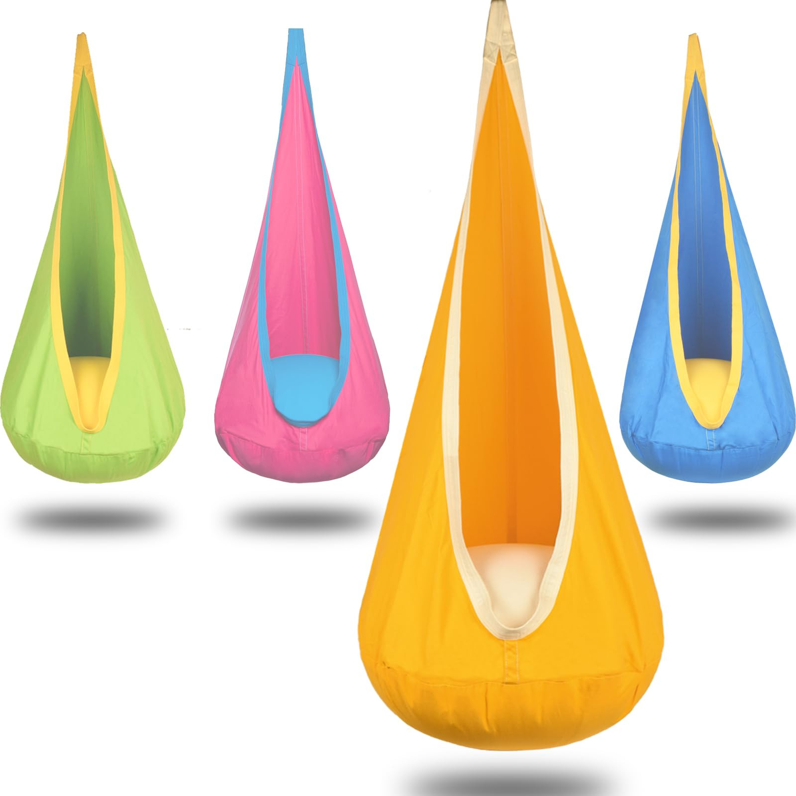 Kids Pod Swing Hanging Seat Child Hammock Chair Indoor and Outdoor Sensory Swings 100% Cotton Loa... | Amazon (US)