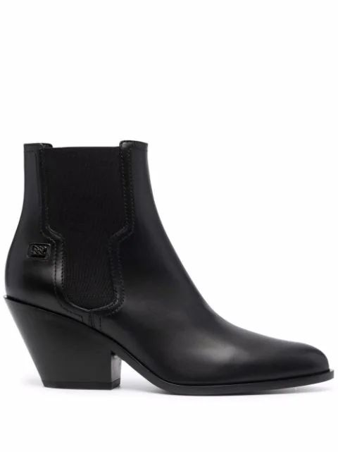 Casadei mid-heel Leather Boots - Farfetch | Farfetch Global
