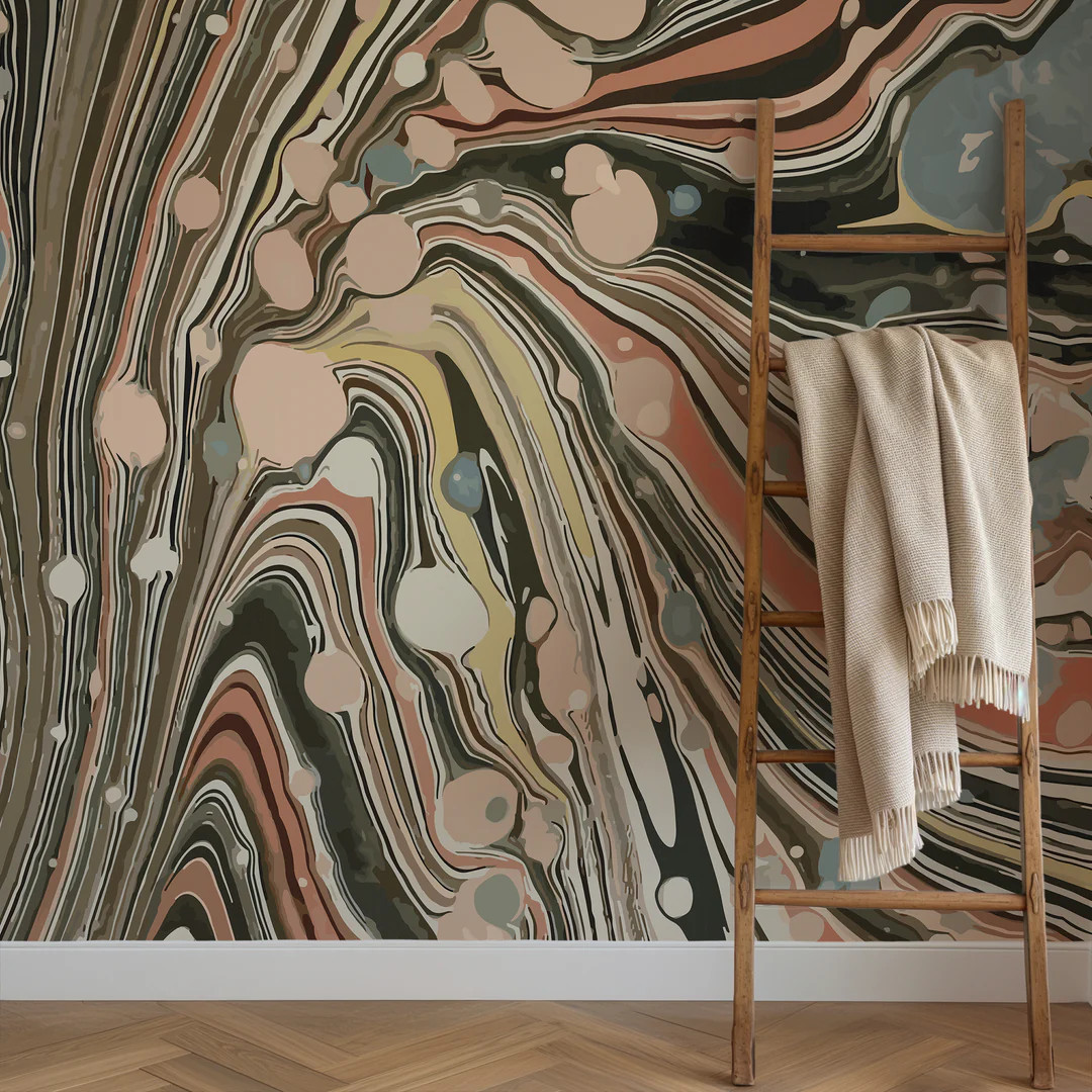 Marble Mirage Wall Mural - Polychrome | Mitchell Black