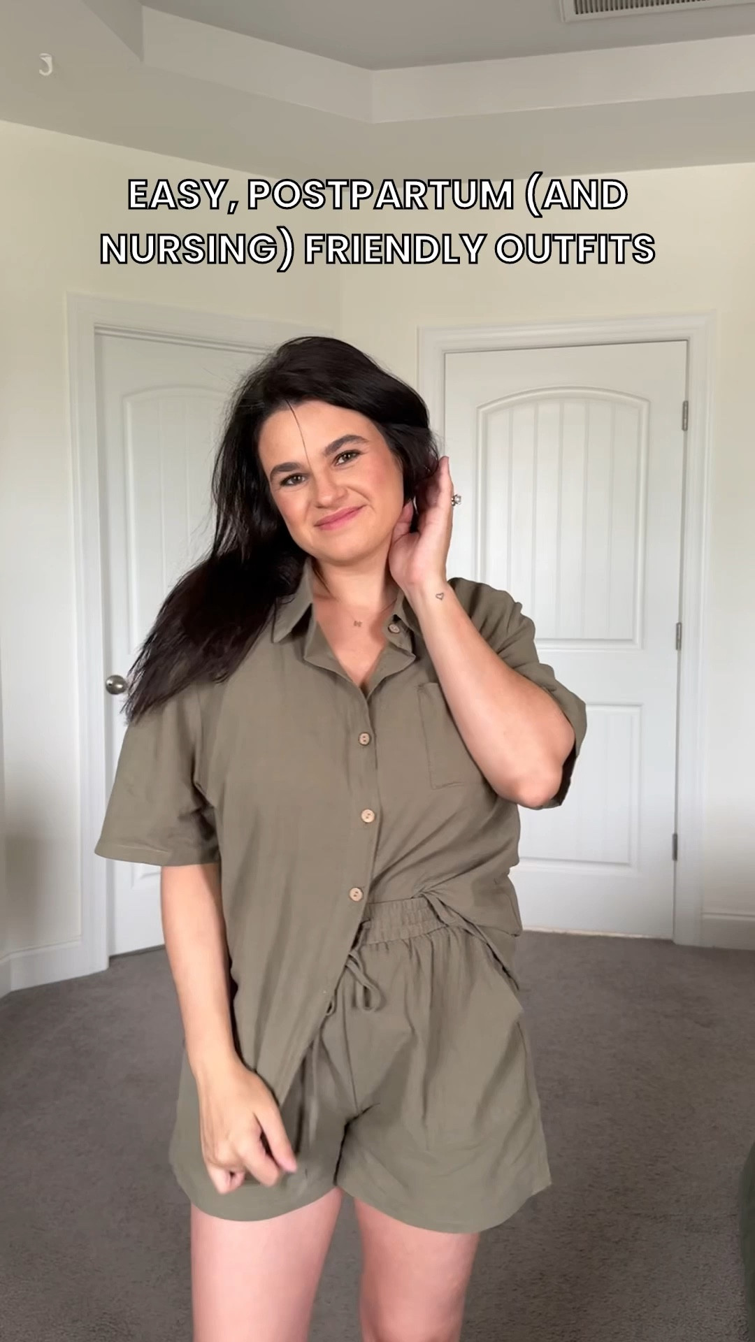 Easy, comfortable and nursing friendly outfits 💕 
Wearing a size small in the denim shorts and a size medium in everything else!

#LTKFindsUnder50 #LTKStyleTip #LTKSeasonal