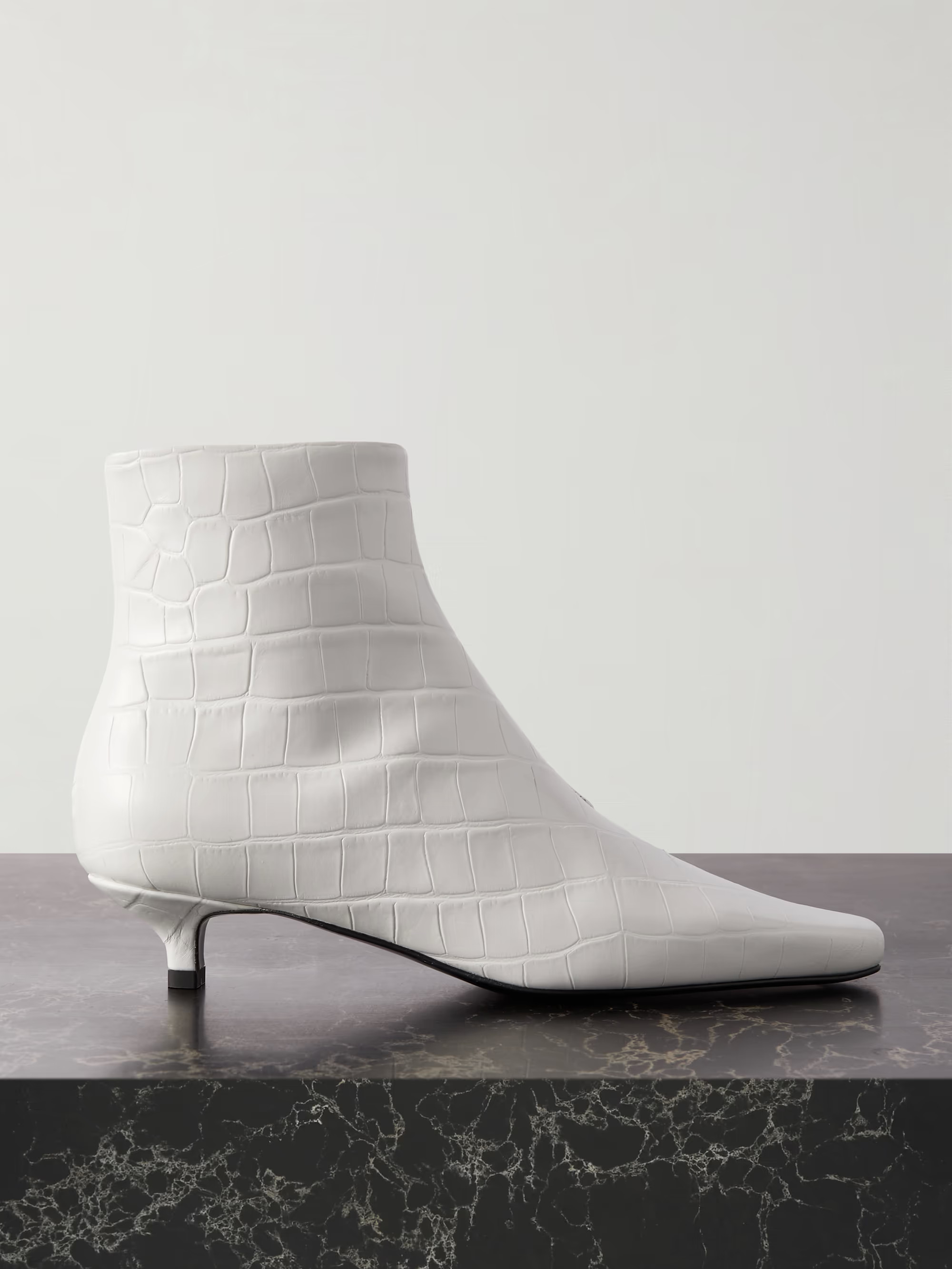 + NET SUSTAIN The Croco Slim croc-effect leather ankle boots | NET-A-PORTER (US)