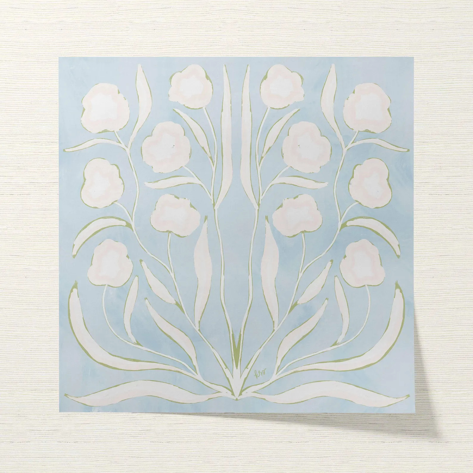 Botanical Fine Art Print | Blue, White & Green Flowers | Modern Southern | Rainey Studio | Etsy (Global)