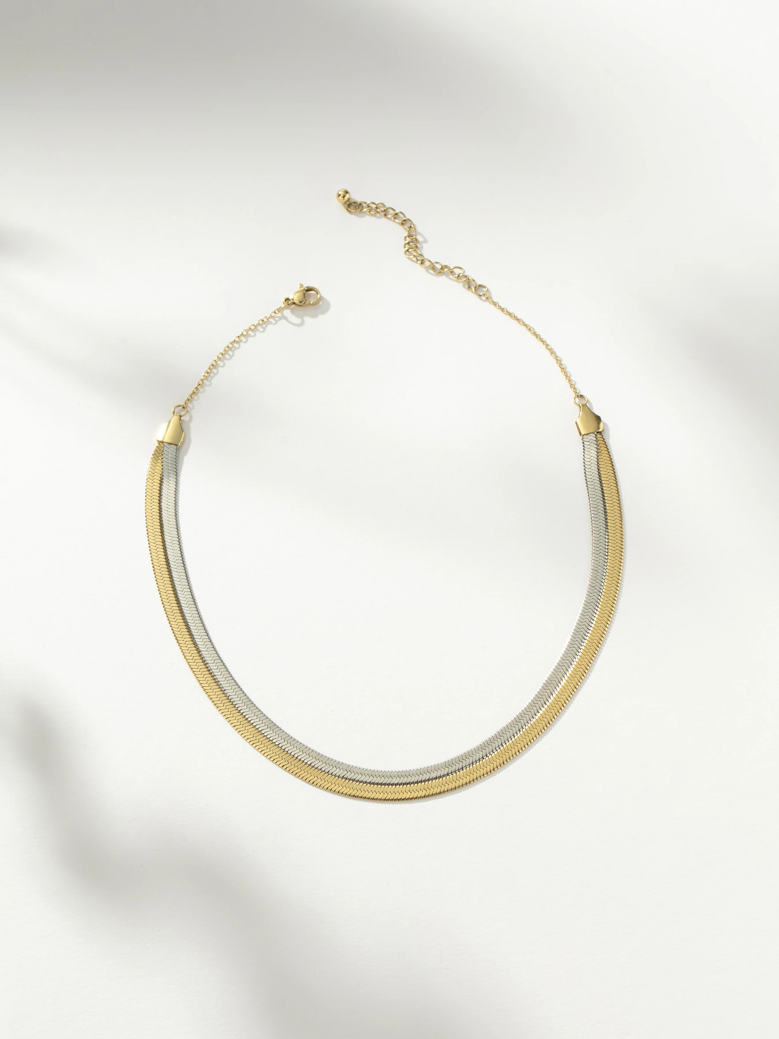Gold Double Layer Herringbone Chain Necklace | Uncommon James | Uncommon James