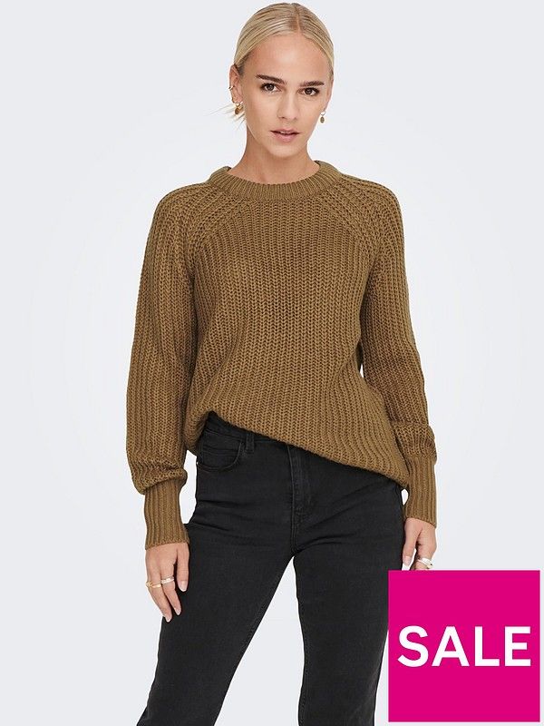 Only Balloon Sleeve Jumper - Brown | Very (UK)