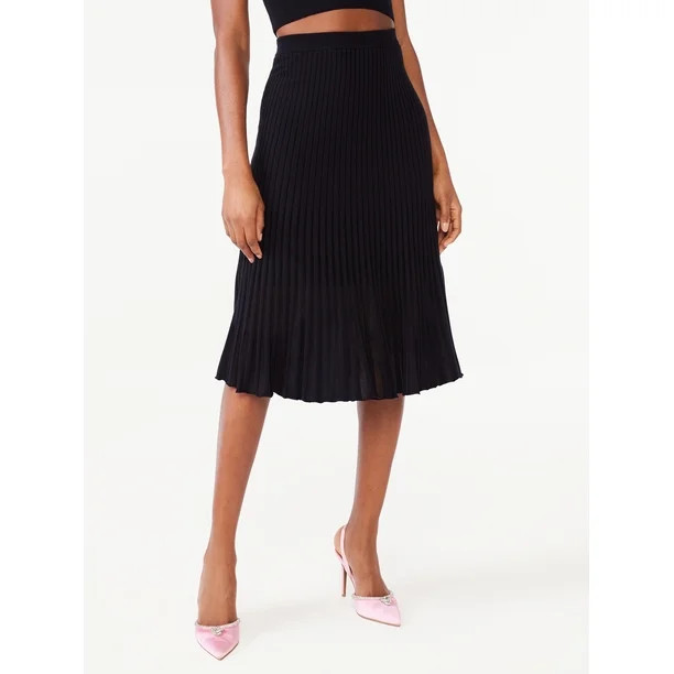 Scoop Women's Stripe Knit Midi Skirt, Sizes XS-XXL - Walmart.com | Walmart (US)