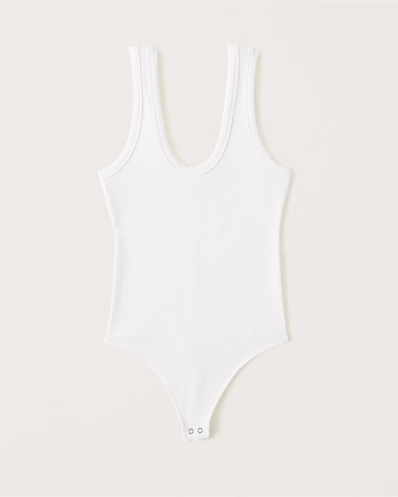 Seamless Rib Fabric Scoopneck Bodysuit | Abercrombie & Fitch (US)