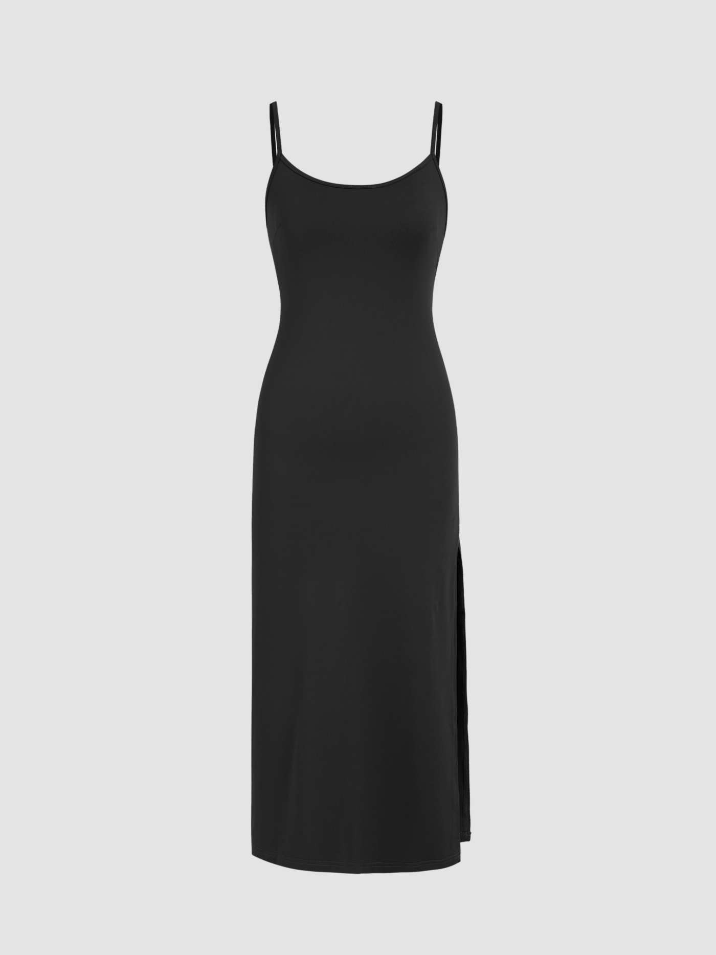 Knitted V-neck Solid Contrasting Binding Sleeveless Midi Dress Curve & Plus | Cider