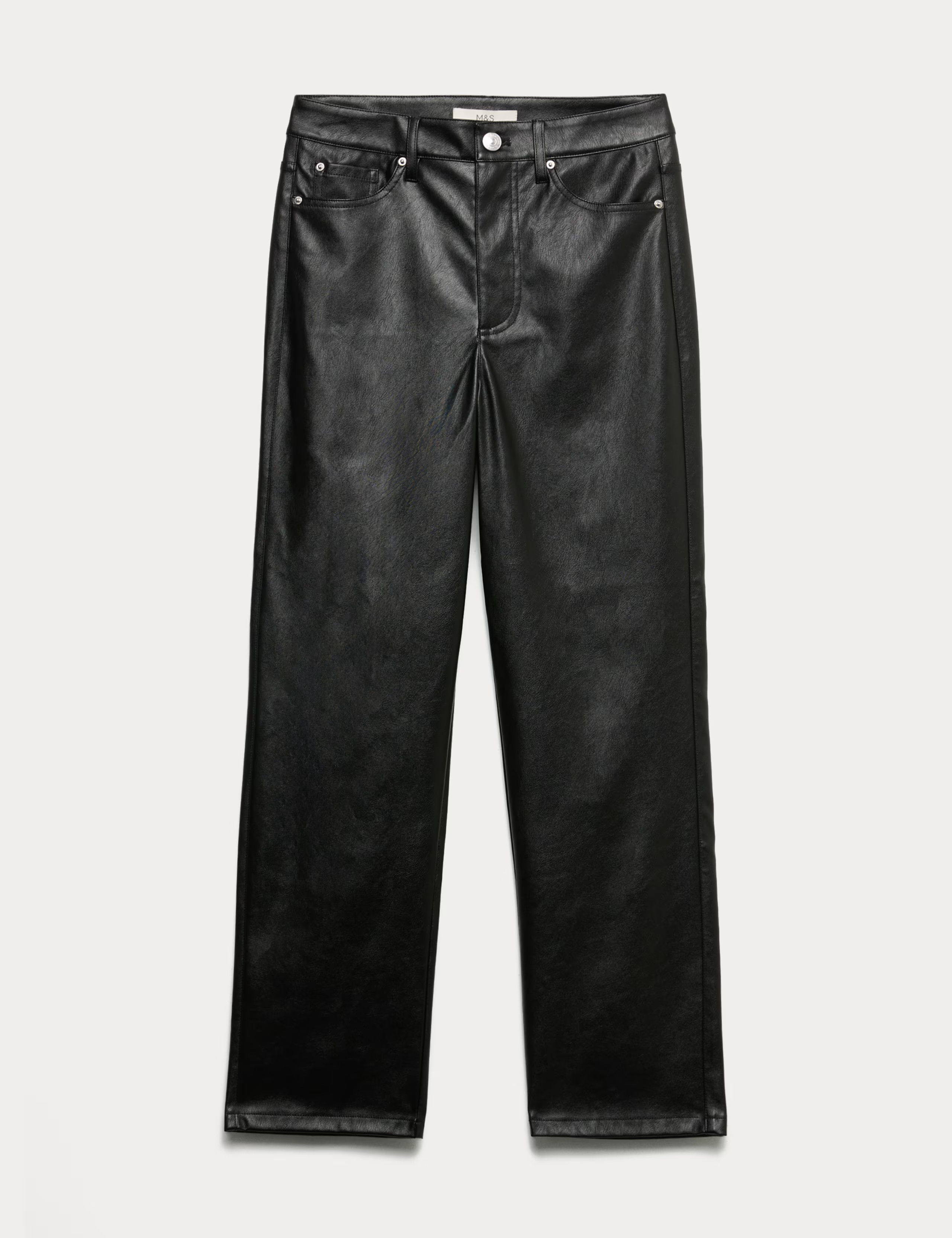 Faux Leather Straight Leg Trousers | Marks & Spencer (UK)