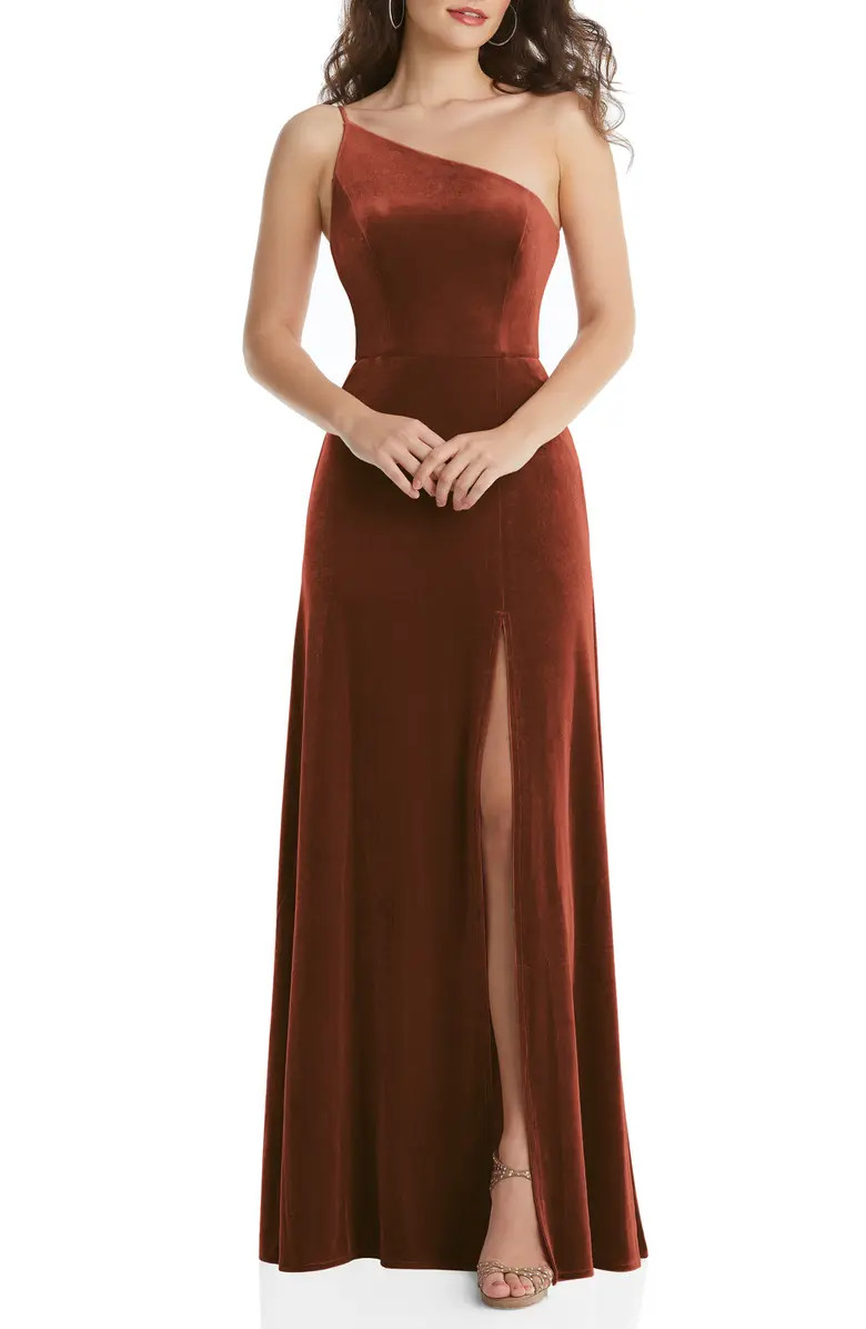 One-Shoulder Velvet Gown | Nordstrom