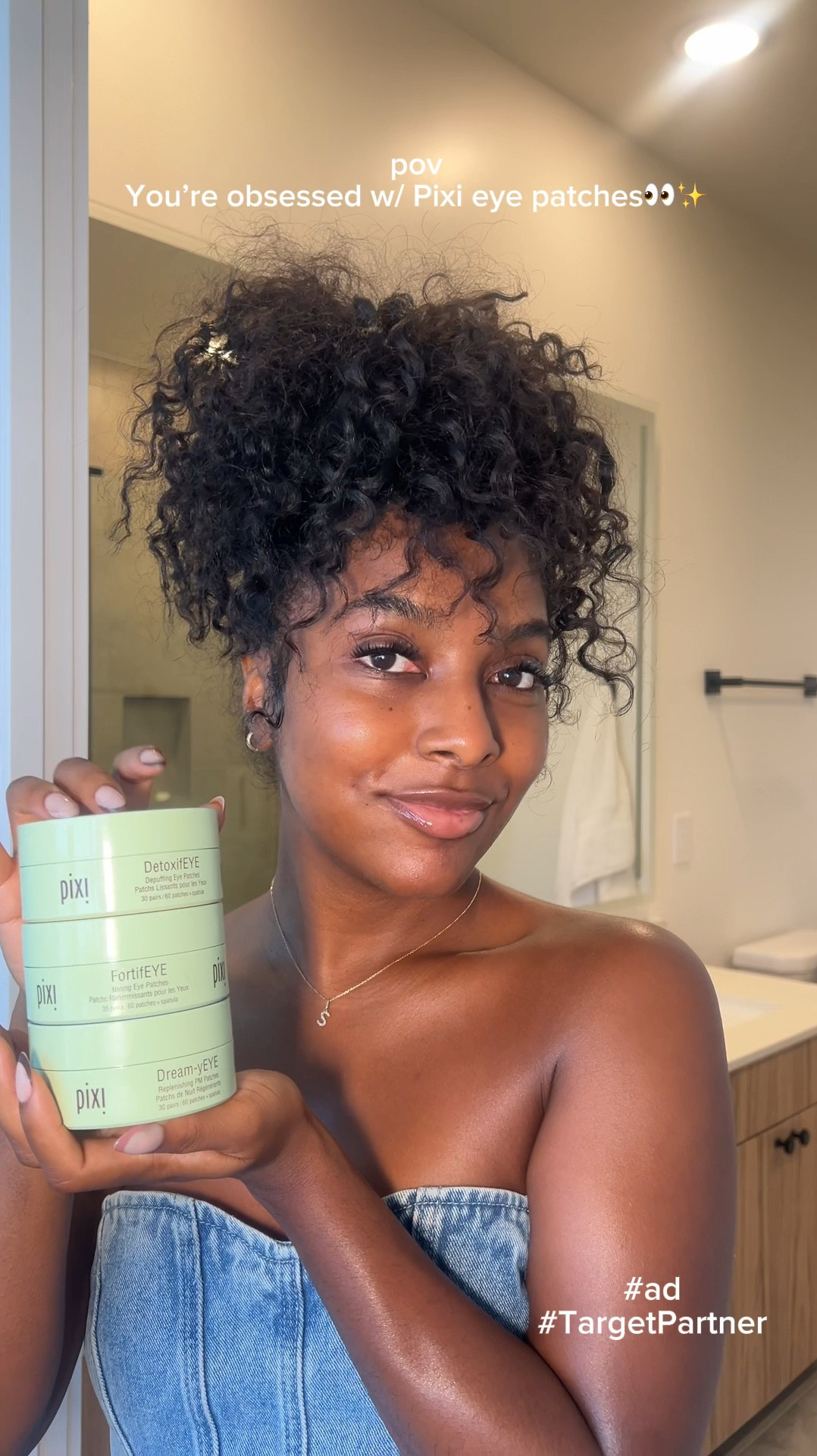   #ad Confession: I love eye patches, specifically from @PixiBeauty! 👀✨ I pop them in the fridge and use them every morning to brighten, depuff, and nourish my under eyes. Game changer!!  

@Target #PixiBeauty #PixiOnTheGlow #PixiSuperGlow #TargetPartner #Target 