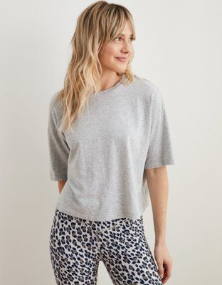 Aerie Boyfriend Cropped Oversized T-Shirt | American Eagle Outfitters (US & CA)