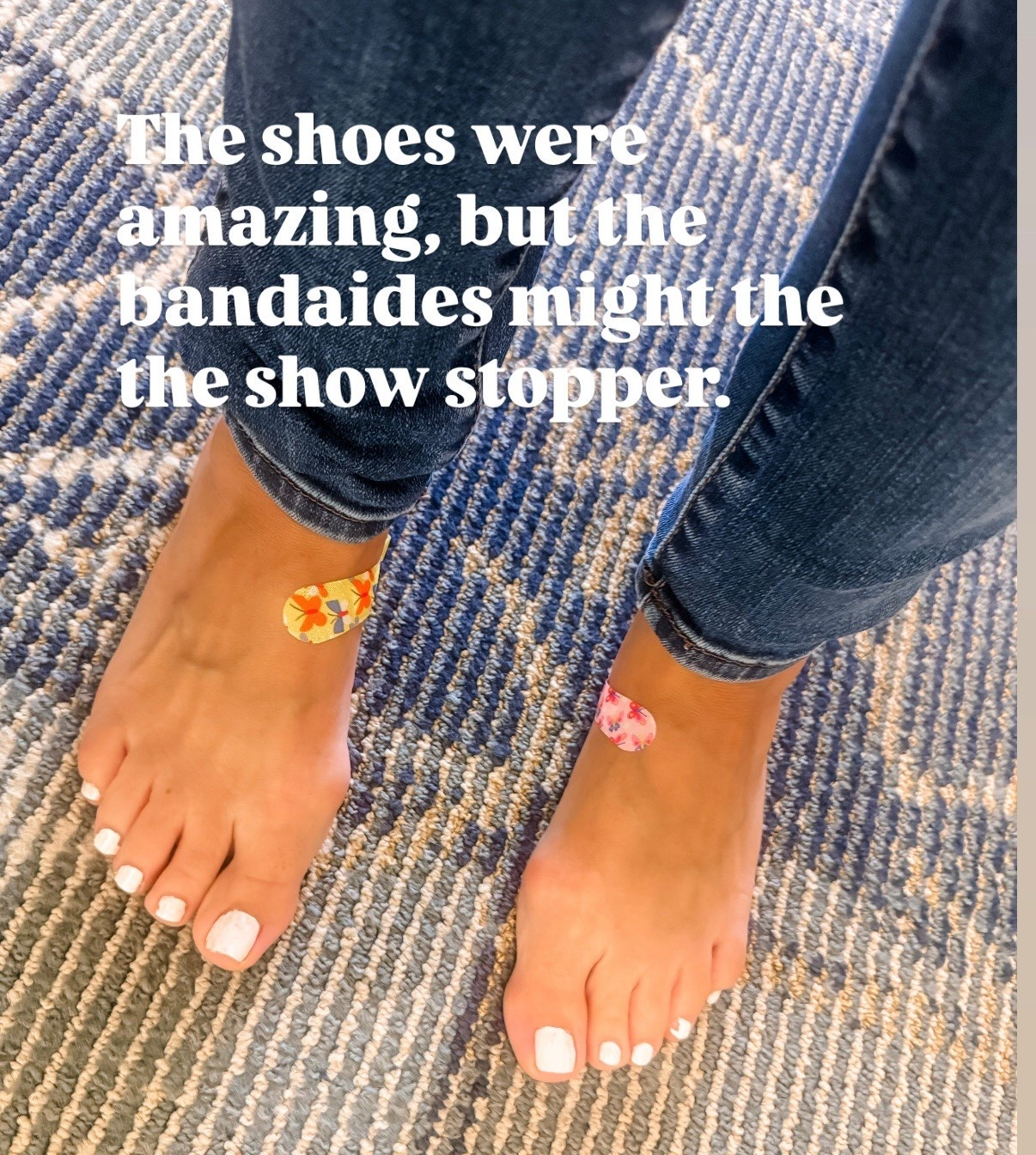 Bandaids to the rescue. My poor feet were feeling the pain after wearing cute sandals all weekend. 
Love the Welly’s bandaids.

#LTKOver40 #LTKSeasonal #LTKselfcare