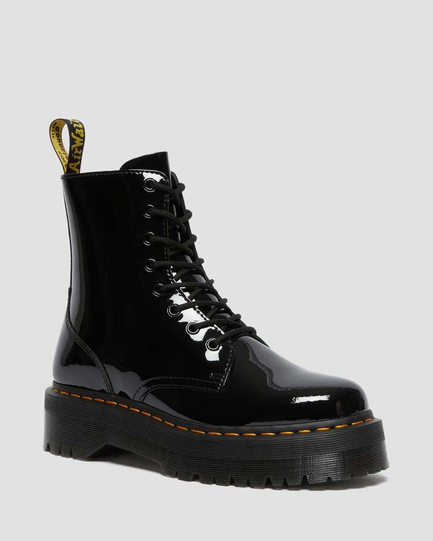Dr. Martens, Jadon Patent Leather Platform Boots in Black, Size W 6 | Dr. Martens