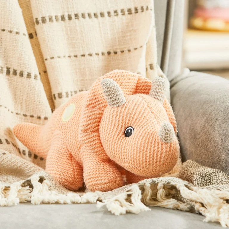 Spark Create Imagine 12.5" Orange Baby Dinosaur Knit Plush | Walmart (US)