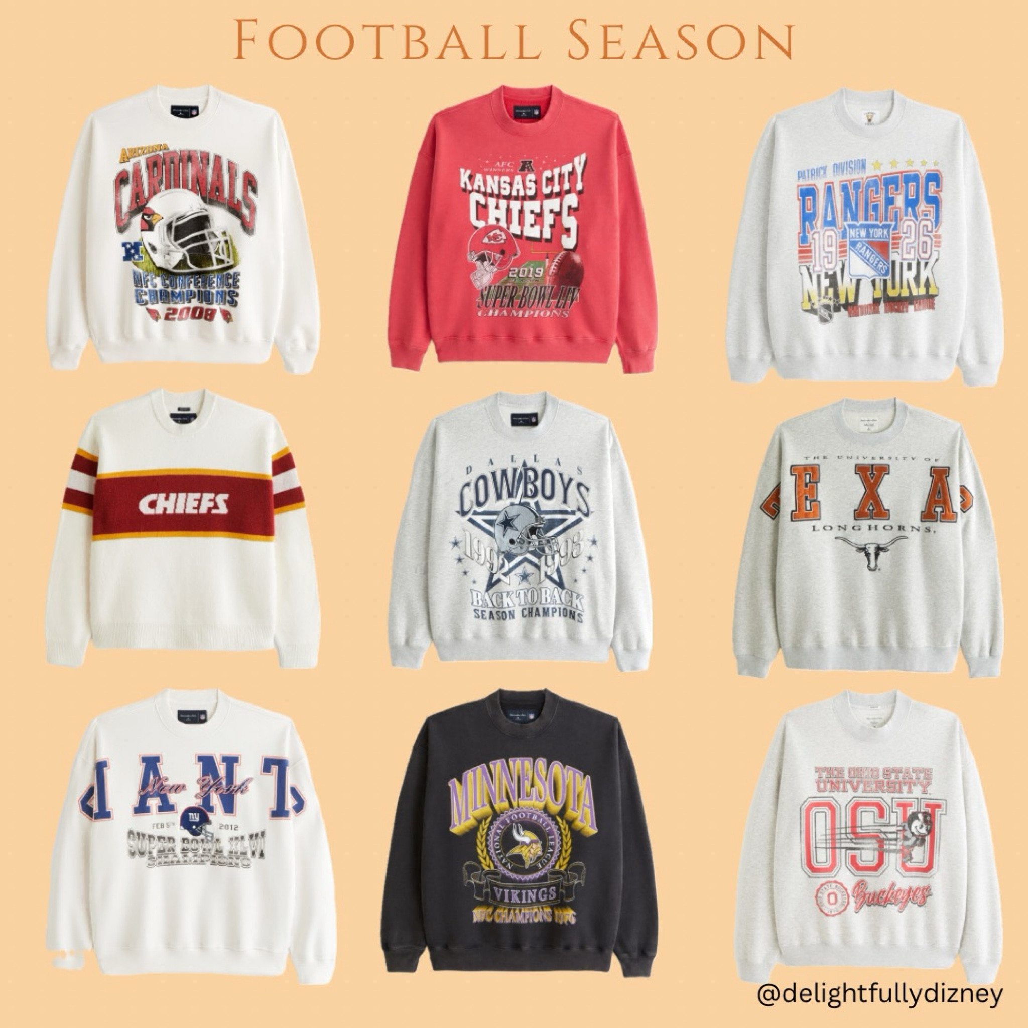 20% off sale on all nfl going on now! I love these vintage inspired graphics perfect for the fall football season! Rep your favorite NFL or College Football team in one of these new crew neck sweatshirts. Available in women’s and men’s. 

#LTKSaleAlert #LTKFallSale #LTKStyleTip